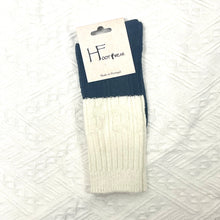 Load image into gallery viewer Two-tone wool socks made in Portugal