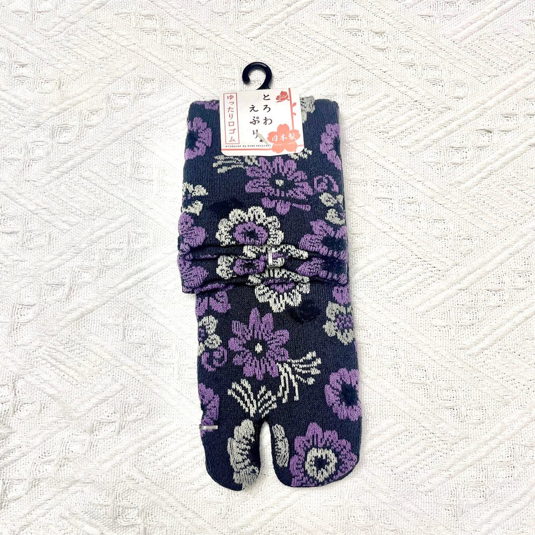 日本製和風花花分趾襪