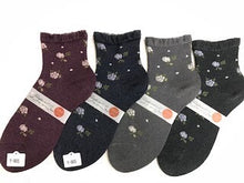 Load image into gallery viewer Small rose glossy socks made in Japan
