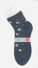 Load image into gallery viewer Small rose glossy socks made in Japan