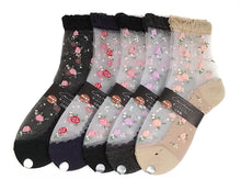 Load image into gallery viewer Cashmere-blend rose socks made in Japan
