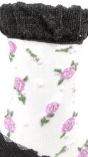 Load image into gallery viewer Cashmere-blend rose socks made in Japan
