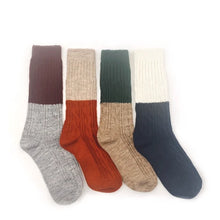 Load image into gallery viewer Two-tone wool socks made in Portugal
