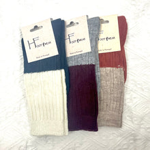 Load image into gallery viewer Two-tone wool socks made in Portugal
