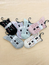 Load image into gallery viewer Japanese made bow tie cat socks
